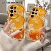 Phone Case: 2D Flat Samsung Galaxy A34 A35 M05 M06 S20 S22 S21 FE Plus 5G Protective Case, Couples Style, Frosted Orange Flower Fruit, Christmas and H