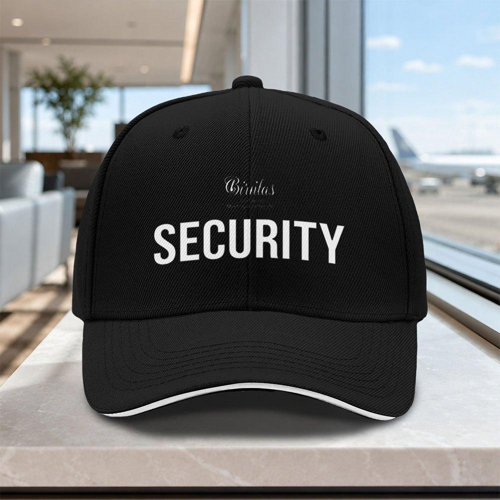 Duckbill Baseball Cap with SECURITY Print Lightweight Adjustable for Running Fitness Outdoor Sports Travel Daily Wear