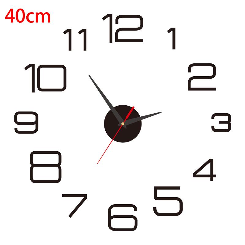 DIY 3D Wall Clock Luminous Frameless Design Mirror Surface Sticker Large Modern Home Office Living Room Decor
