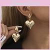 2023 Trendy Gold Heart Earrings Stylish Zinc Alloy Womens Winter Fashion