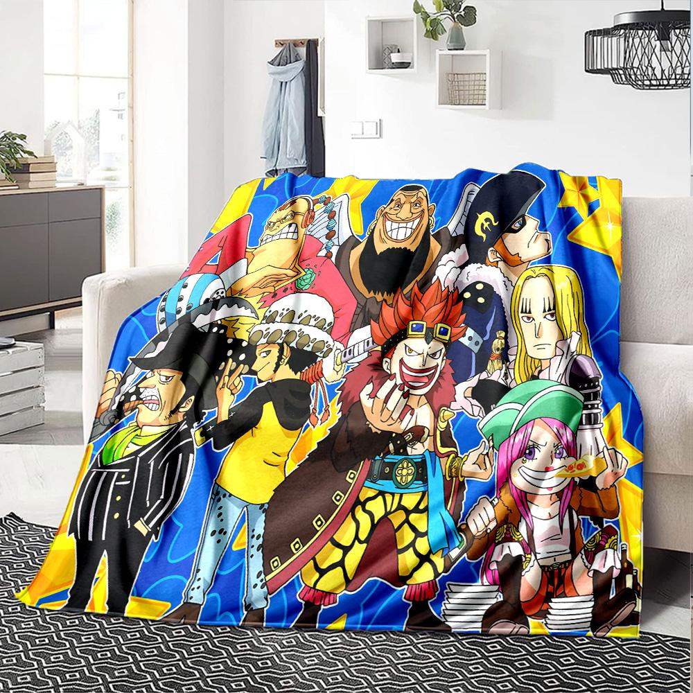 1pc One Piece Adventure flannel Blanket for Super Soft Cute Comfort Blanket for Travel Bedding Couch Sofa Blanket Y8254