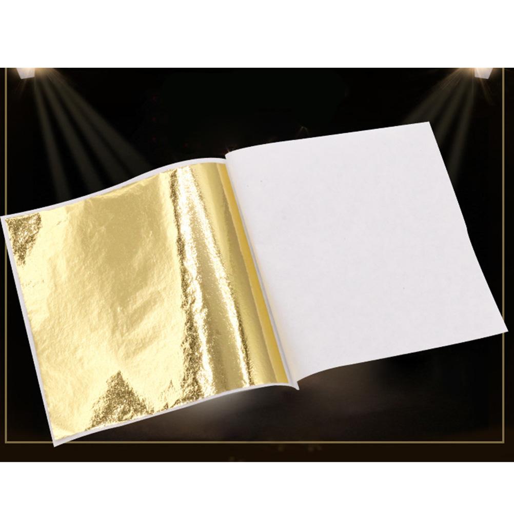 50pcs 8X8.5Cm Gold Sheets Imitation Gold Leaf Shiny Craft Decoration For Wood Ceramic Glass Metal Fabric Diy Projects Art Foil