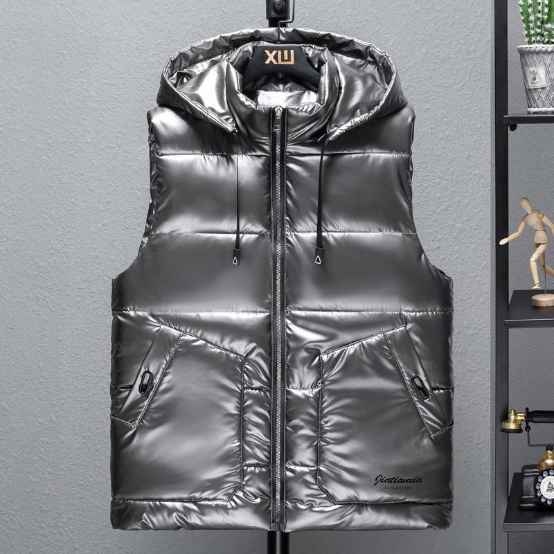 Плюс размер S-6XL зимняя мужская куртка без рукавов с капюшоном повседневный толстый теплый жилет для мужчин верхняя одежда