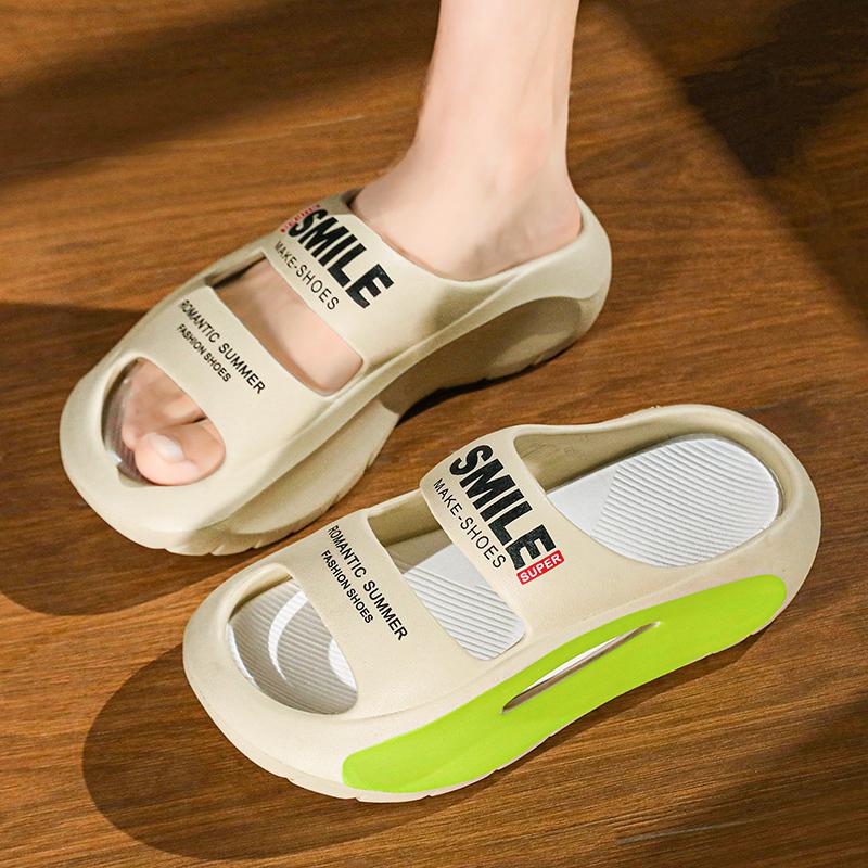 TUINANLE Парные тапочки на толстой подошве 5 см, нескользящая пляжная обувь на платформе, женские мужские тапочки из ЭВА с буквенным принтом