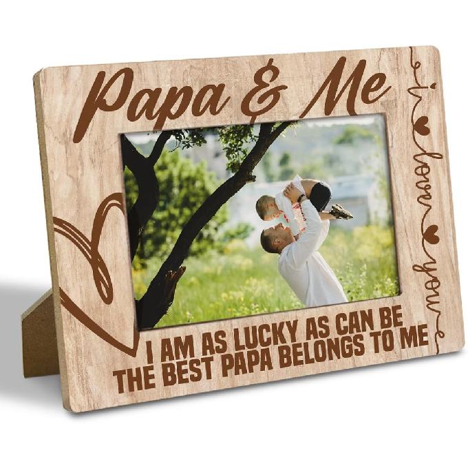 Grandpa Birthday Gift, “I Love My Grandpa, 4x6 Inch Rustic Wooden Picture Frame Tabletop Display, Heartfelt Gift for Grandparent's Day, Birthday,