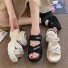 Sports Sandals Women's 2025 Summer New Platform Women's Shoes Fashion Solid Color Velcro Beach Casual Women's Sandals