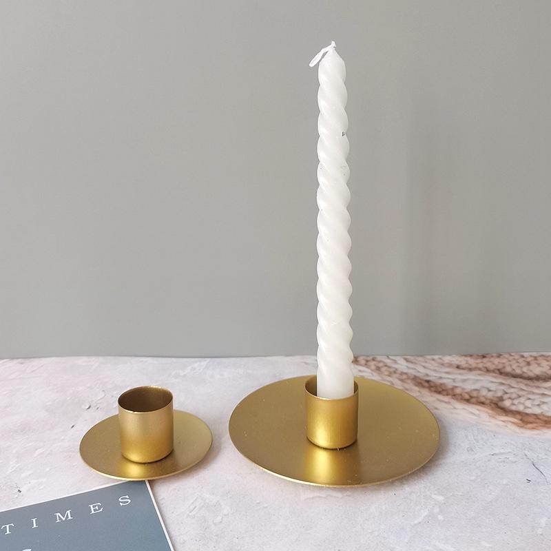 Simple Golden Candle Holders Metal Desktop Candlestick For Wedding Party Festival Candelabra Art Gifts Home Decor Candle Holders