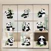 Large 3D Cartoon Panda Wall Sticker Cute Panda Eating Bamboo Decal for Kids Room Kindergarten Classroom Nursery Bedroom Decor Removable Peel & Stick