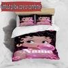 3pcs Duvet Cover Set (1*Duvet Cover + 2*Pillowcase, Without Core), Custom Name Betty Boop Pattern Bedding Set, Home Bedroom Decor Gift