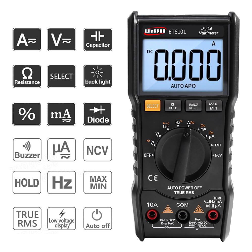 WinAPEX 6000 Counts Digital Multimeter Full Protection Mini DMM Multifunctional Handheld Multi