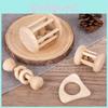 Baby Wooden Natural Rattle Set Toy With Sounding Features For Kids Sensory Play