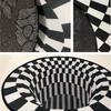 Ковер Stereo Vision, круглый черно-белый коврик для гостиной, 3D Illusion Vision, 3D ковер, ковер для домашнего декора