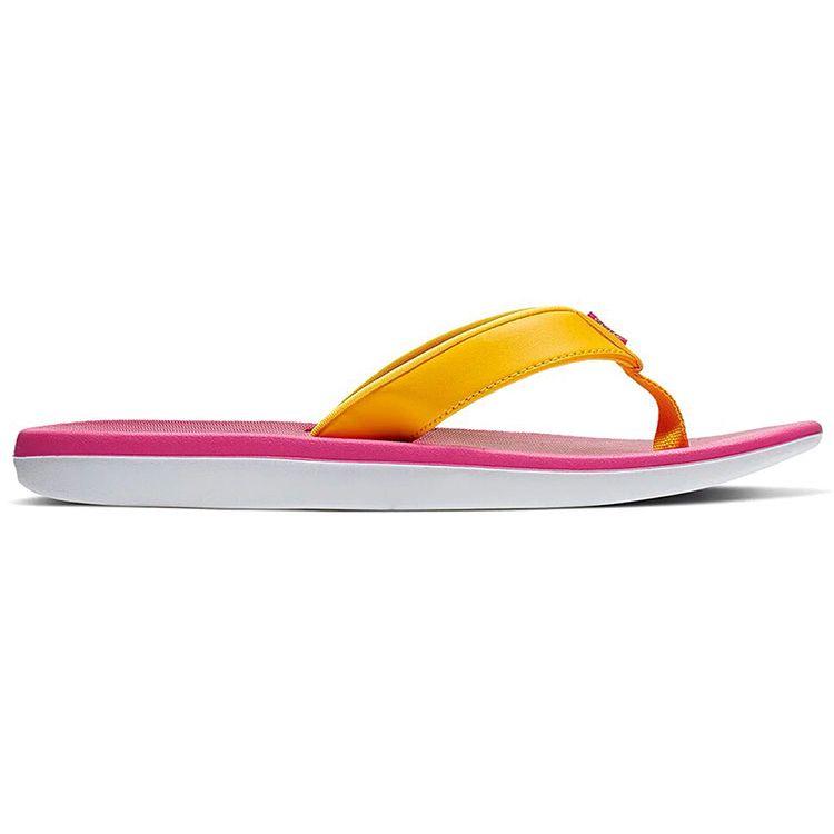 Nike Bella Kai Thong Легкие Удобные Стильные Шлепанцы Женская Обувь Розовый Желтый AO3622-602