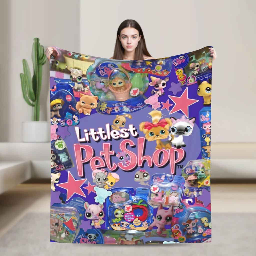 Теплое Мягкое Одеяло для Кемпинга Littlest Pet Shop Плед Фланелевое Покрывало для Улицы Новинка Чехол для Дивана-кровати