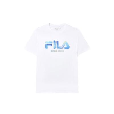 Fila Мужская футболка с логотипом, круглым вырезом и коротким рукавом, белая F11M328114F-WT