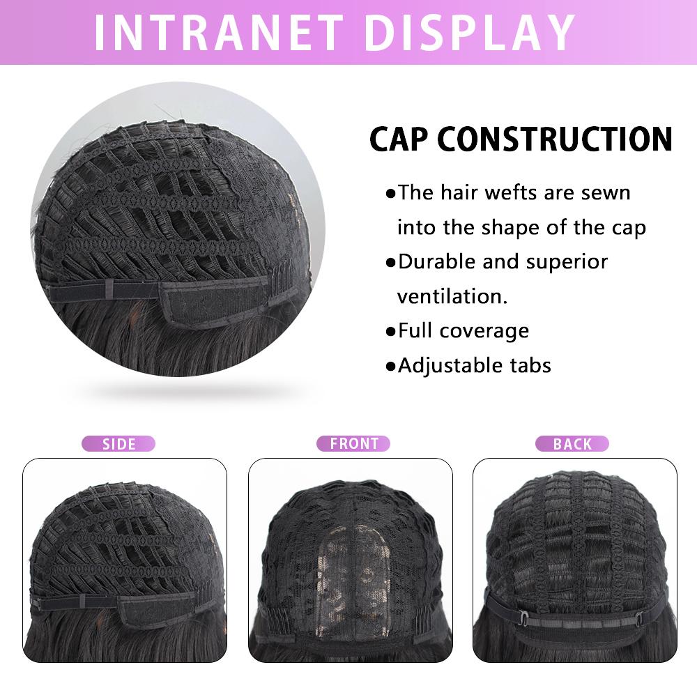 MISSQUEEN Синтетический длинный прямой парик с челкой, многослойные обычные парики, термостойкие парики, естественный вид для женщин, ежедневное использование