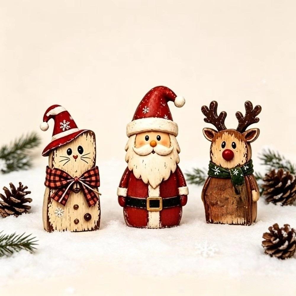 1/3pcs Cat Christmas Ornaments Reindeer Xmas Desktop Ornaments Christmas Decoration Xmas