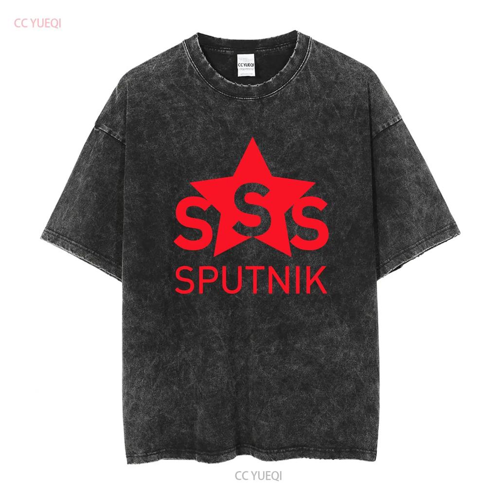 Sigue Sputnik Футболка с длинным или коротким рукавом винтажная Стильная уличная одежда, прошедшая стирку Немного дизайнерская одежда Растягивающаяся Унисекс Мягкая