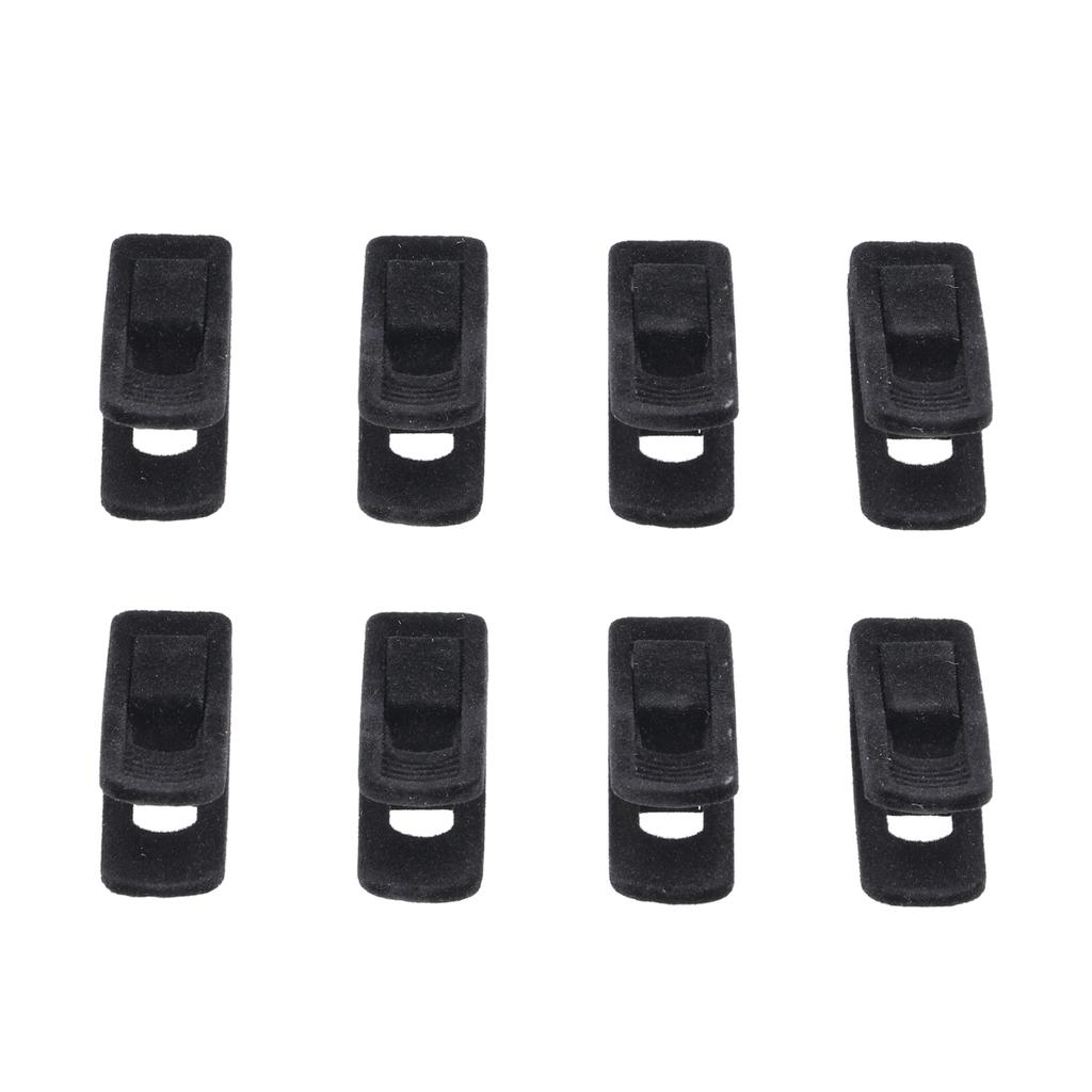 10 шт. флокированные вешалки-клипсы нескользящие бархатные зажимы для брюк юбки делового костюма носков(черный )