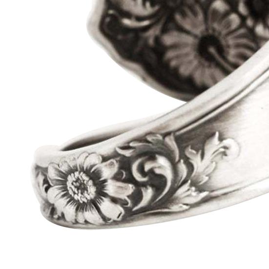 Yousheng Ложка подсолнуха Регулируемое кольцо Boho Винтажное кольцо на палец Выдвижная лента для женщин и мужчин ювелирные изделия