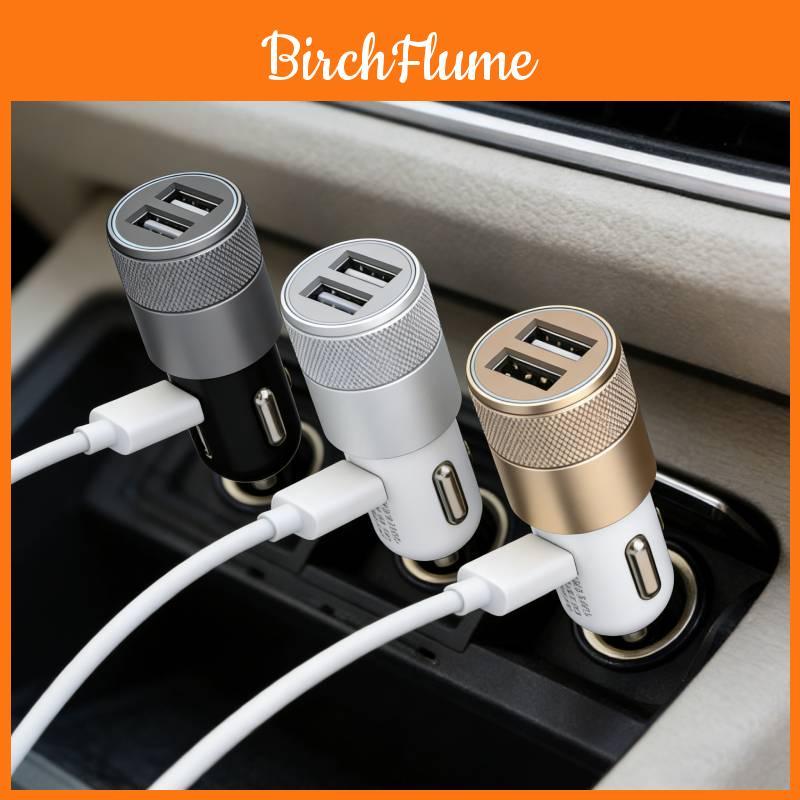 Автомобильное зарядное устройство с двумя USB, из алюминиевого сплава, быстрая зарядка, с адаптером питания для нескольких устройств, для транспортных средств
