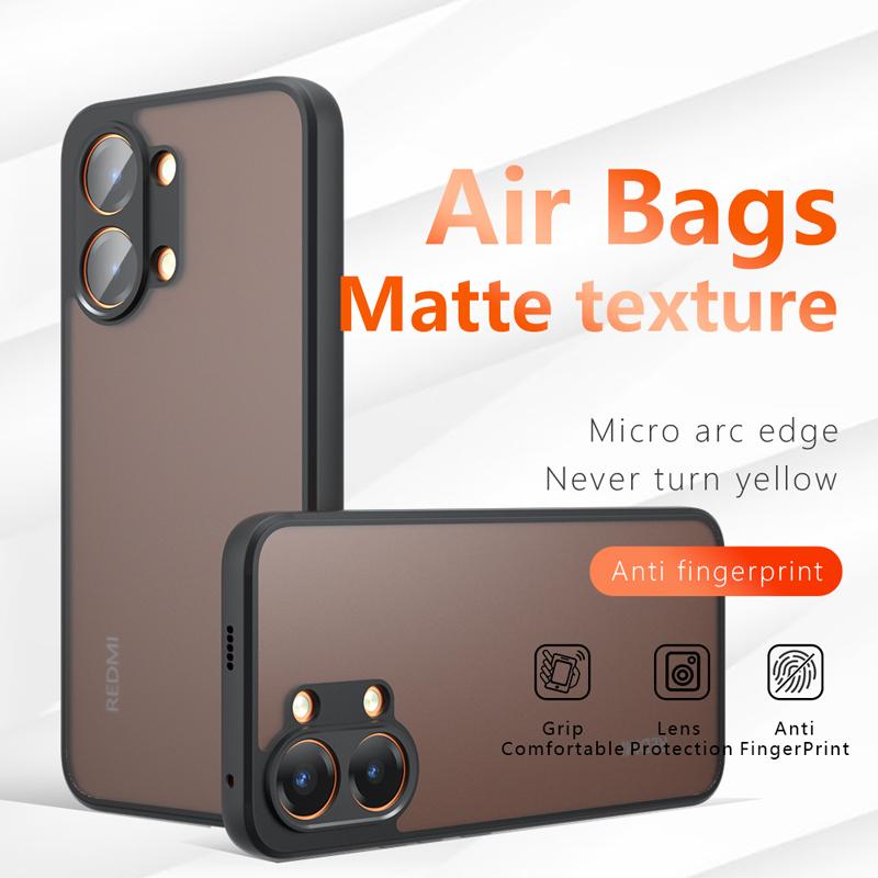 Чехол для Xiaomi Redmi Turbo 5 5 Max, противоударный, матовый, с ощущением кожи, из PC+TPU, защита от отпечатков пальцев, прозрачный чехол