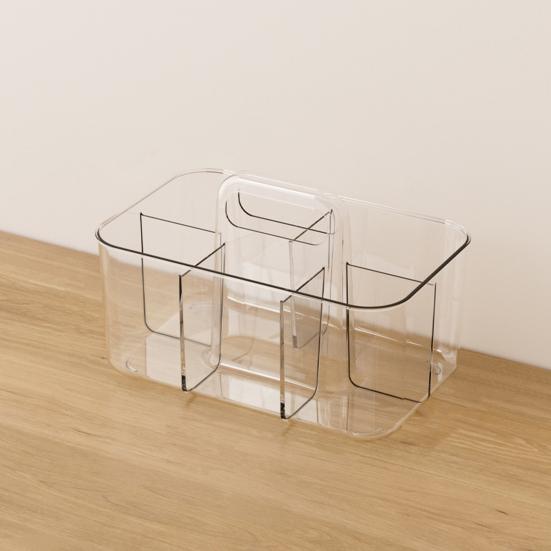 Ящик для хранения Штабелируемый Органайзер для стола с ручкой Большая вместимость 5 отделений Подставка для хранения канцелярских товаров и косметики