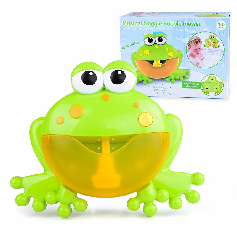 Automatic Bubble Machine Frog Shape Bubble Maker Baby Music Bath Toy