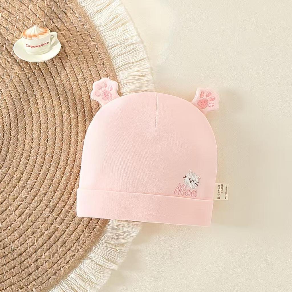 Pure Cotton Double Layer Newborn Hat for 0-3 Months, Suitable for Autumn/Winter