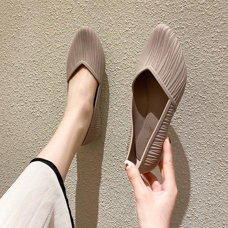 Непромокаемая обувь с низким берцем, резиновые сапоги, женская летняя рабочая резиновая обувь, модная обувь, нескользящие сандалии с мелким носком