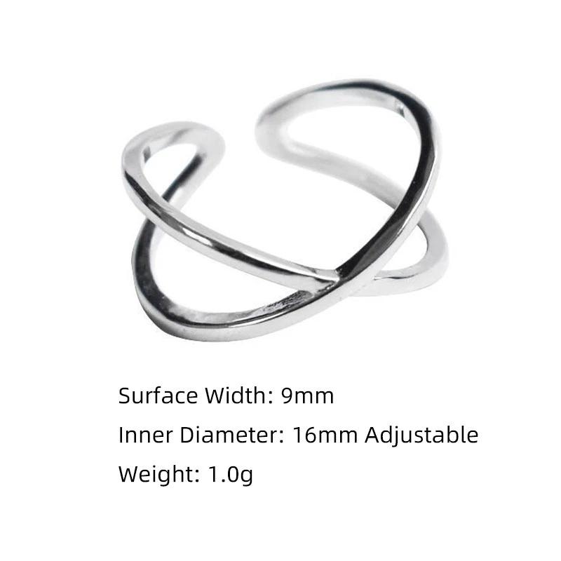 foxanry Оптовая продажа, серебряные вечерние кольца для женщин, пар, минималистское кольцо ручной работы с геометрическим крестом, креативные ювелирные изделия