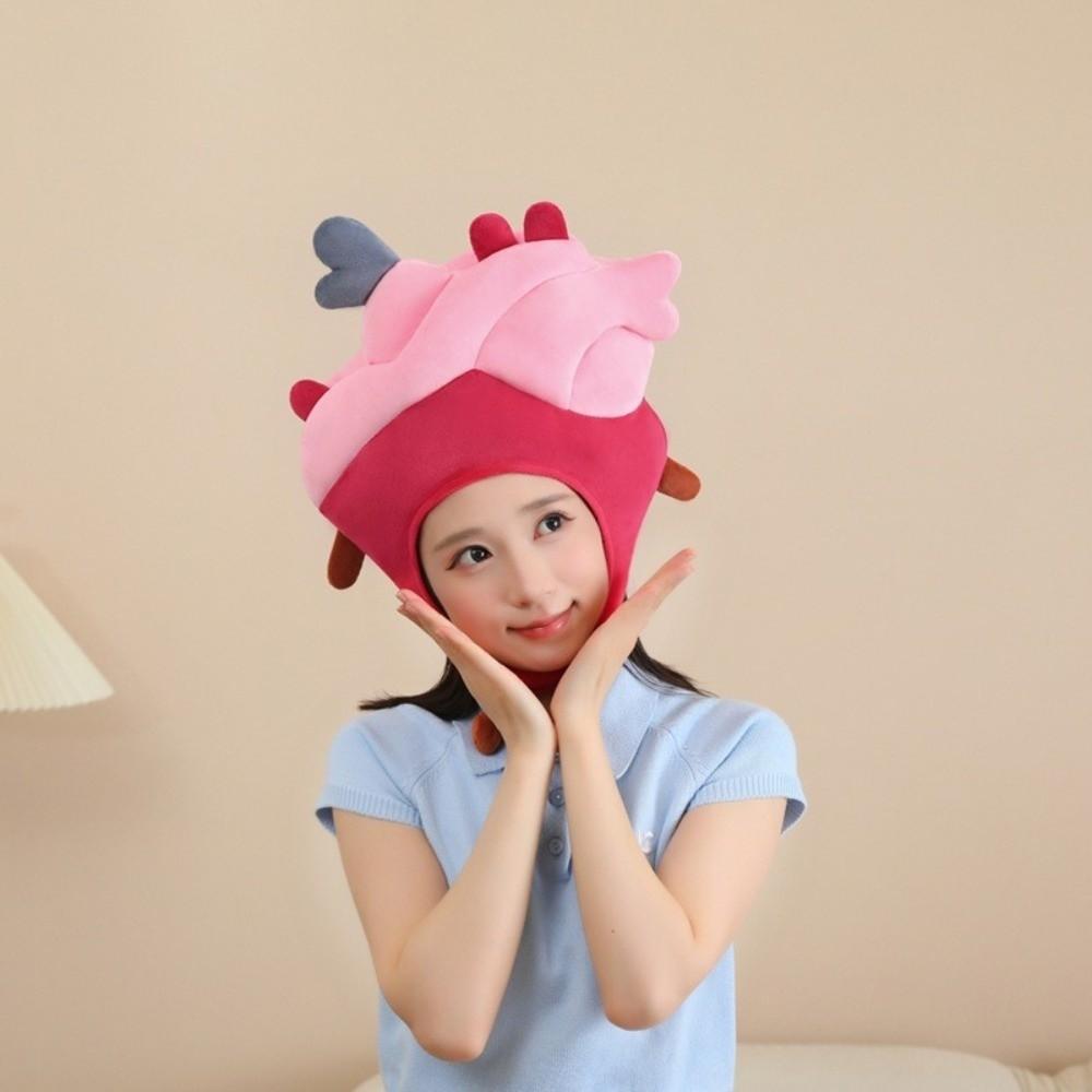 Cartoon Heart-Shaped Headgear Soft Comfortable Party Costume Head Cover Valentine's Day
