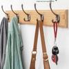 Легкая роскошь бамбуковая настенная вешалка для одежды с крючками