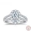 1ct 5*8mm Full Moissanite Water Drop Pear Cut Diamond Rings for Women 925 Silver Wedding Luxury Original Engagement Ring