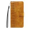 For Honor 400 Lite 5G Leather Case Wallet Stand Grids Imprinted Phone Cover with Strap