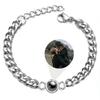 Custom Photo & Text Titanium Bracelet for Couples - Valentine's or Birthday Gift