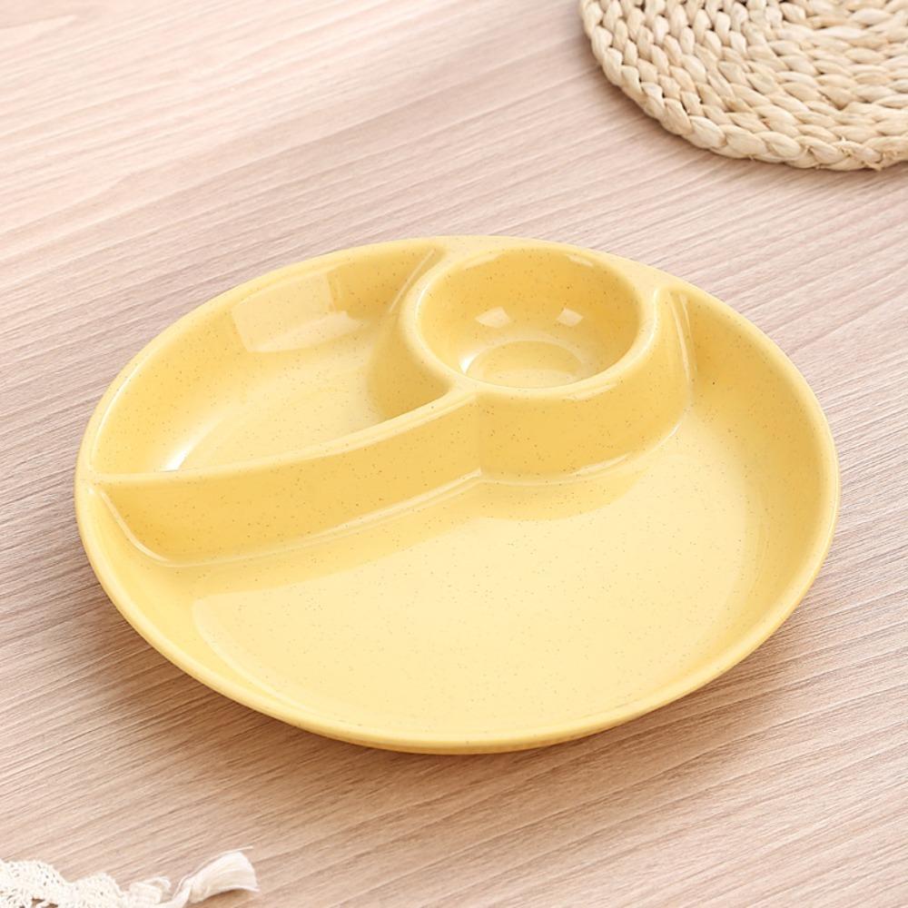 2 шт. Пластиковая тарелка для еды, пригодная для микроволновой печи, мерная тарелка для порций, портативная разделенная обеденная тарелка, контроль диеты