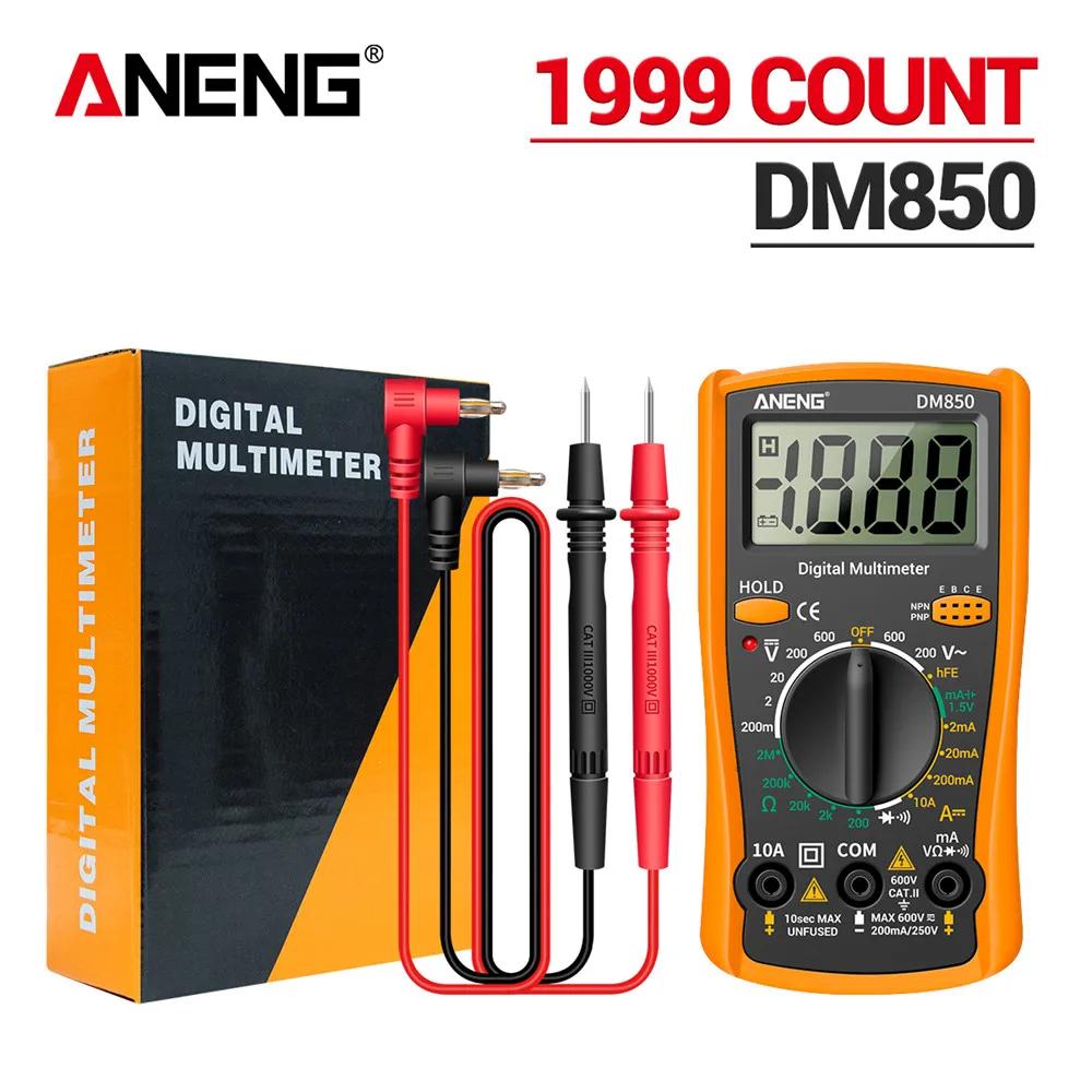 ANENG DM850 Digital Current Ammeter Detector Tester Ohm Automatic Counts Auto Tool Multimeter AC/DC Professional 1999 Votage