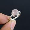 Pink Rose Quartz Cabochon HandCrafted Stone Fine Polished 925 Sterling Silver Ring with New Design Gift for Wedding Engagement