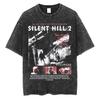 Silent Hill Игровая оверсайз футболка Хлопок Винтажная стираная футболка для мужчин женщин хип-хоп стритвир