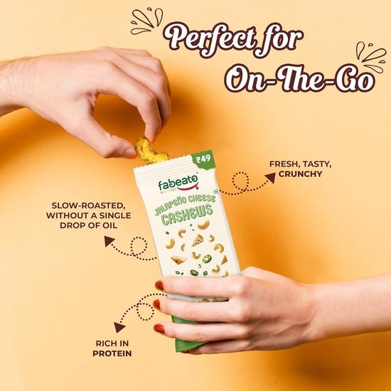 Fabeato Munch On Go Mix Combo — суперфуд-смесь, миндаль Peri Peri, жареный — в каждом пакетике 2 шт.(25g) - Упаковка из 10 штук - Полезные закуски