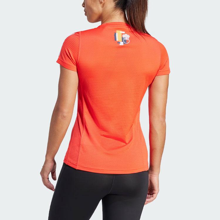 adidas Пекинский марафон Футболка События Женские Топы Светло-красный IT2541