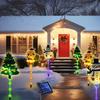 Solar Christmas Stake Decor for Yard Waterproof Lights Santa Lawn Outdoor Holiday Pathway Lights