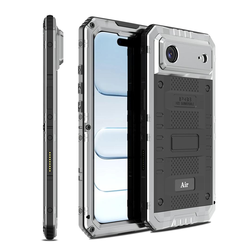 For iPhone Air 17 16e 15 14 13 12 11 Pro Max XS XR 7 Plus Underwater IP68 Heavy Duty Aluminum Metal Waterproof Case Screen Film