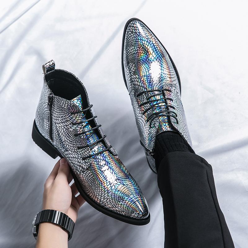 Fashion Men's Classic Retro Chelsea Boots Mens British Fashion Trends Leather Ankle Boot Mens Casual Short Boots Street Party Plus Sizes