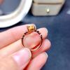 18k Rose Gold Plated Morganite Yellow Diamond Oval Ring for Women Imitation Citrine Elegant Jewelry