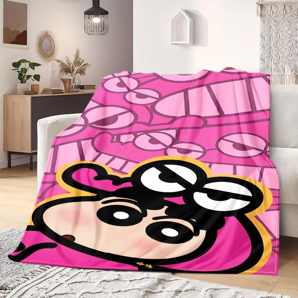 Shinchan Anime Print Blanket Warm  Comfortable Flannel Blanket Suitable for Bedrooms, Sofas, Beds, Chairs, Picnics, Travel