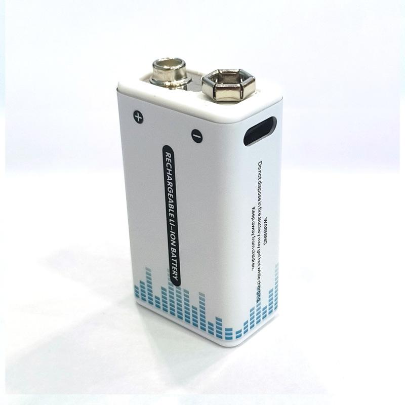 9V Rechargeable Lithium Battery, Constant Voltage Fast Charging 2400mwh, Large Capacity Type-C Multimeter Battery