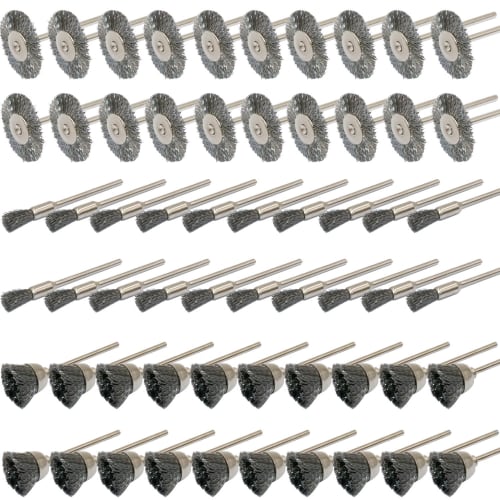 JINTONG Dremel Rotary Tool Brushes, 3 Types: Wire Brushes, Steel Brushes, Wire Wheel Brushes, Polishing Brushes, Grinding Brushes, Bristle Polishing B