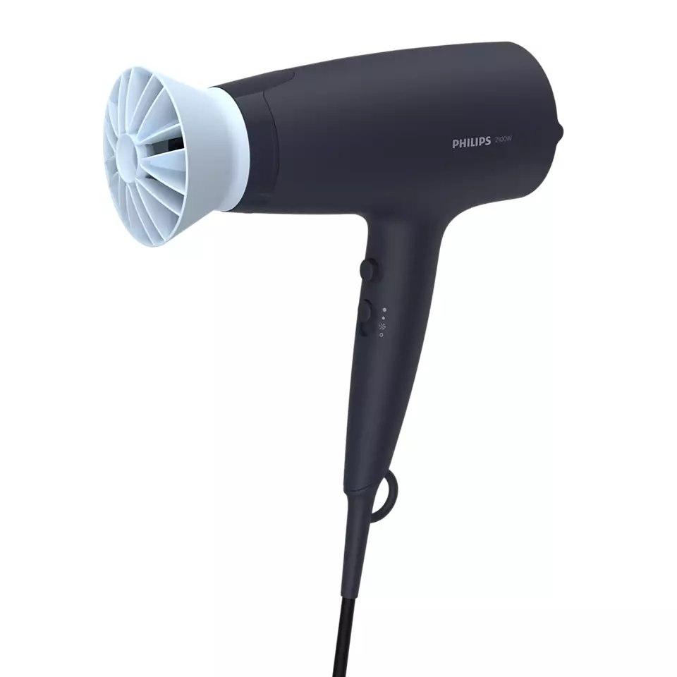 Philips | Hairdryer | BHD360/20 | 2100W | 6 temperature settings | Ion function | Diffuser nozzle | Black/Blue